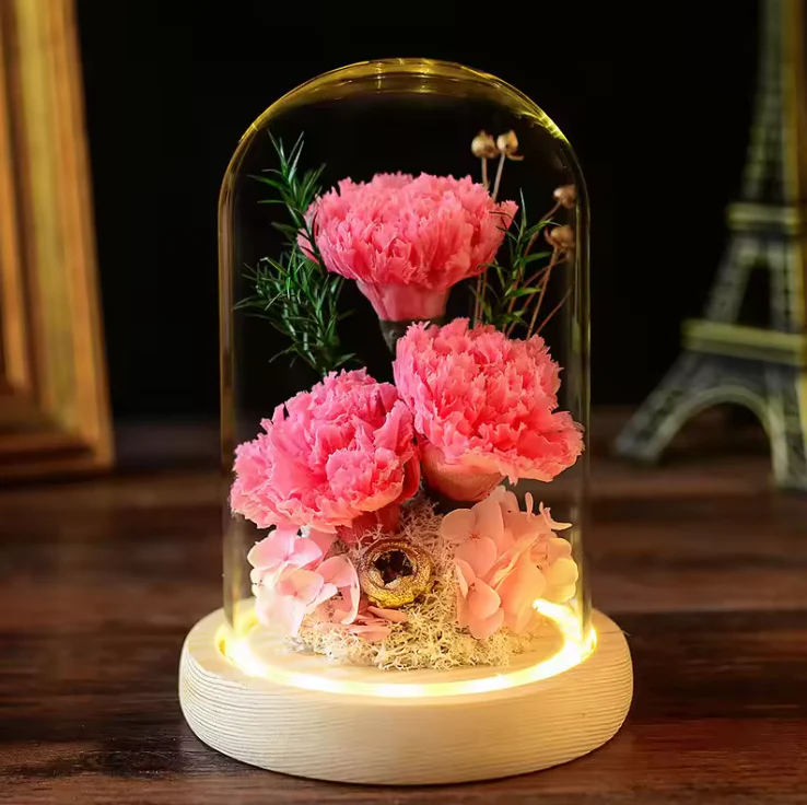 Preserved Flowers Glass Dome with LED Lights - Image 5