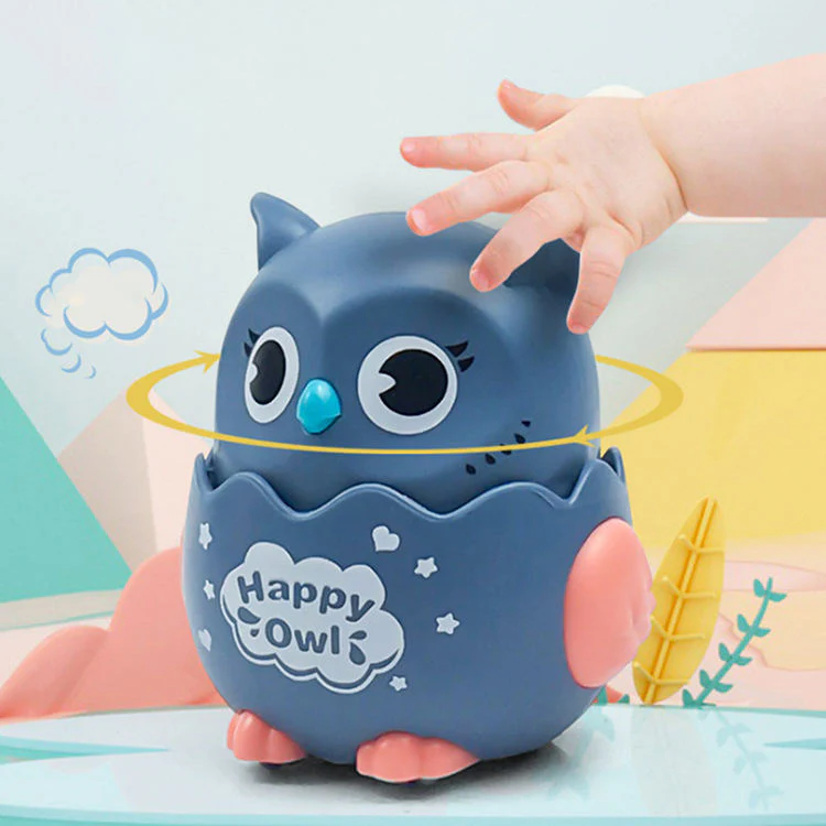 Press-and-Go Sliding Owl Toy with Rotating Head for Kids - Image 4