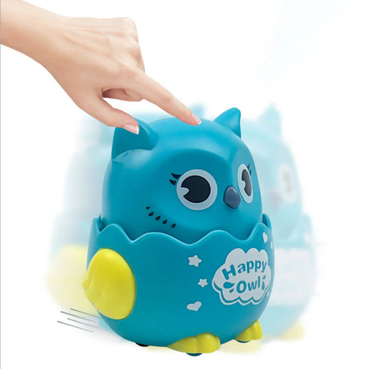 Press-and-Go Sliding Owl Toy with Rotating Head for Kids - Image 5