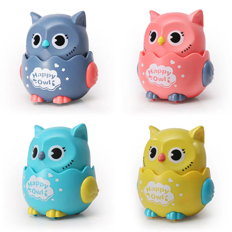 Press-and-Go Sliding Owl Toy with Rotating Head for Kids - Image 6