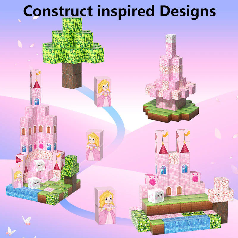 Princess Castle Magnetic Building Block Set - Image 3