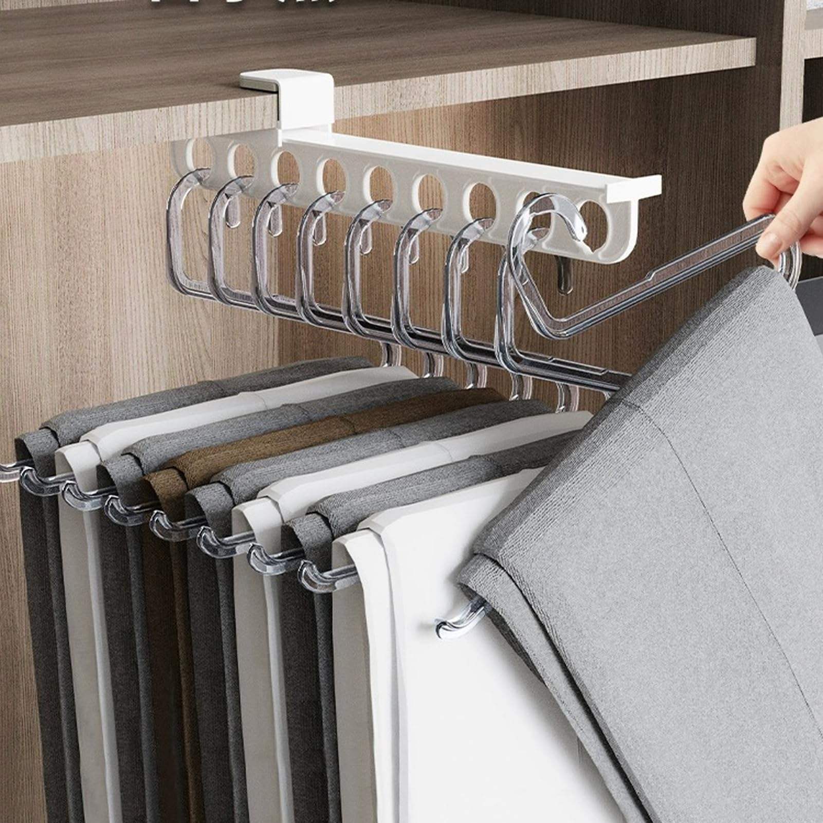 Pull-Out Wardrobe Trouser Rack - Image 3