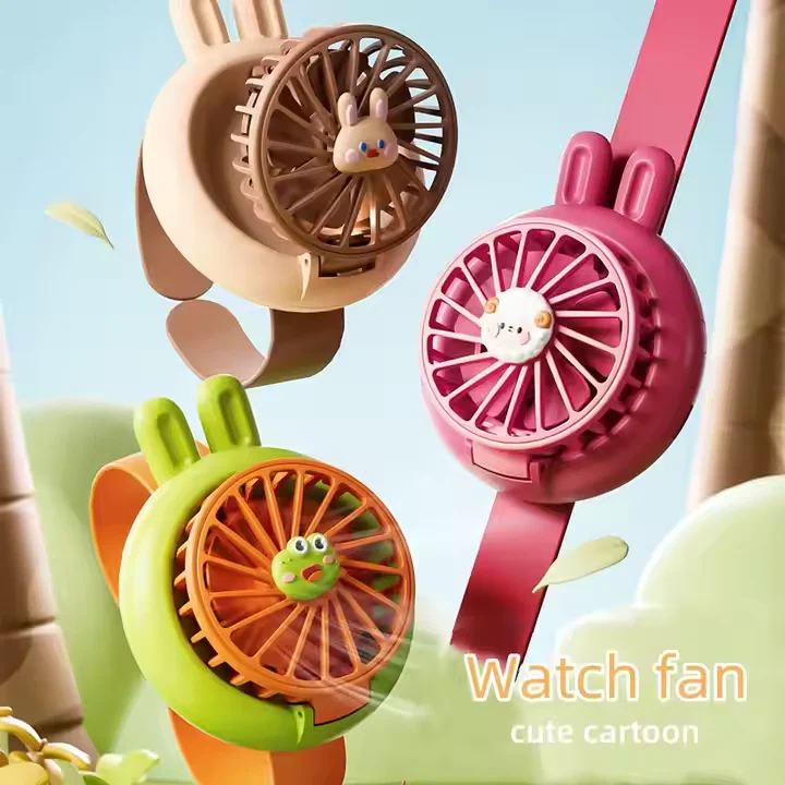 Rechargeable Kids' LED Cartoon Watch Fan