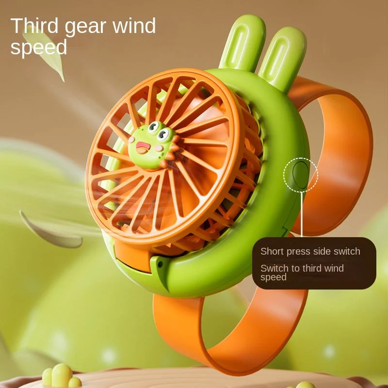 Rechargeable Kids' LED Cartoon Watch Fan - Image 2