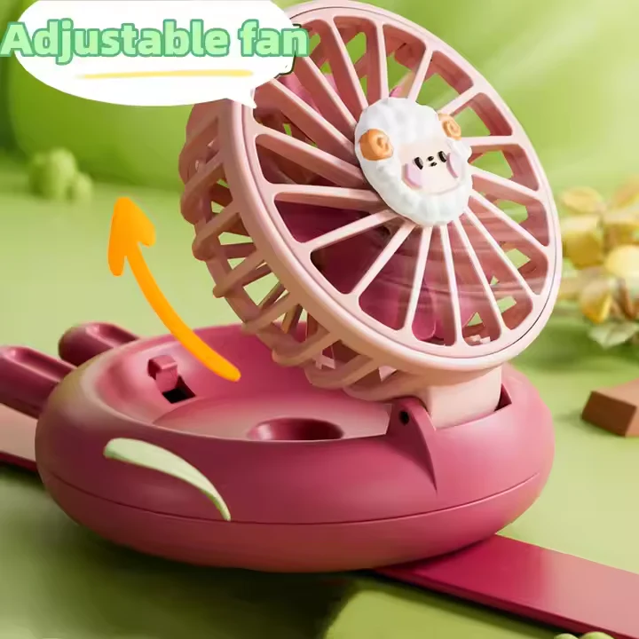 Rechargeable Kids' LED Cartoon Watch Fan - Image 3