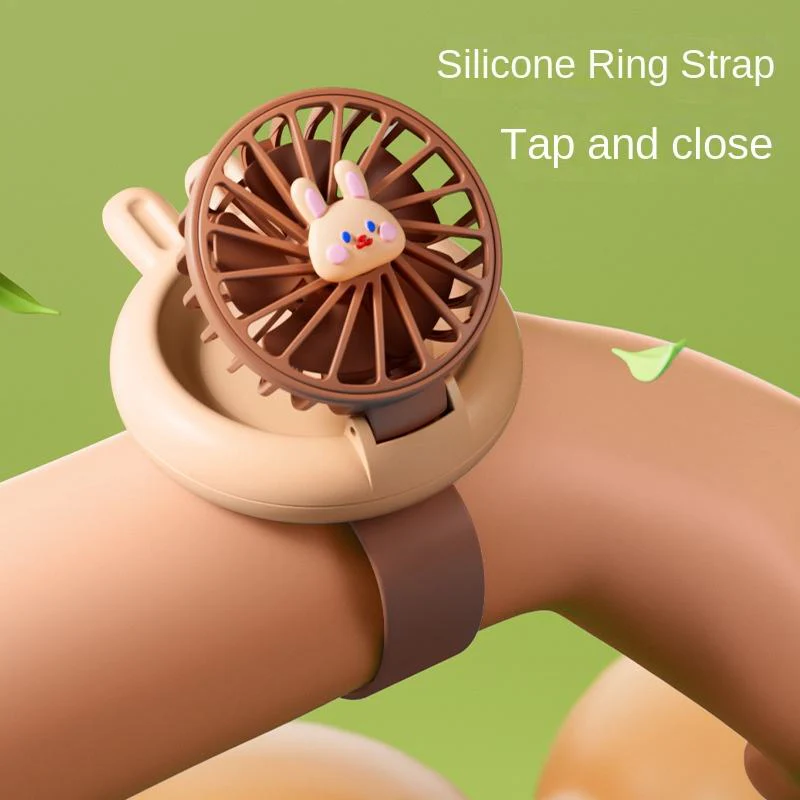 Rechargeable Kids' LED Cartoon Watch Fan - Image 4