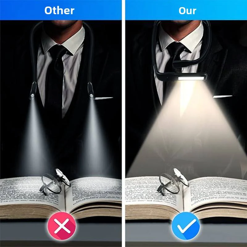 Rechargeable LED Neck Reading Light - Hands-Free Eye Protection Book Light - Image 6
