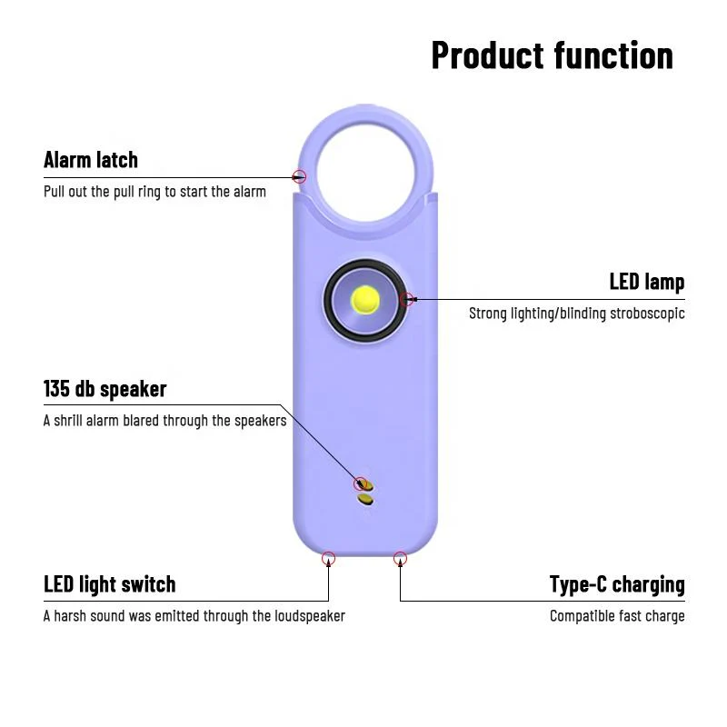 Rechargeable Personal Safety Alarm Keychain - Image 6