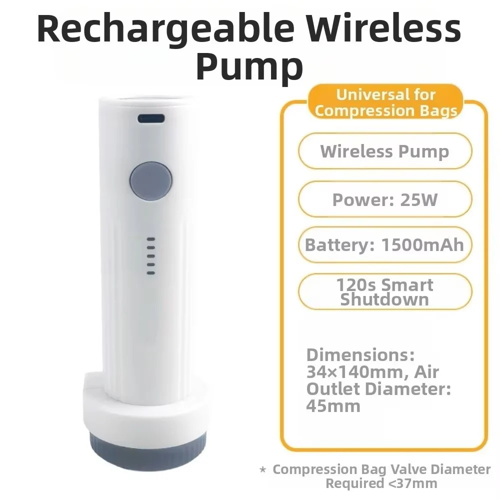 Rechargeable Wireless Mini Vacuum Compression Bag Air Pump β USB - Image 2