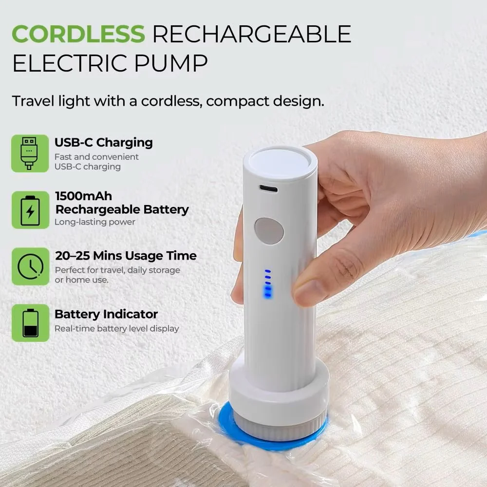 Rechargeable Wireless Mini Vacuum Compression Bag Air Pump β USB - Image 4