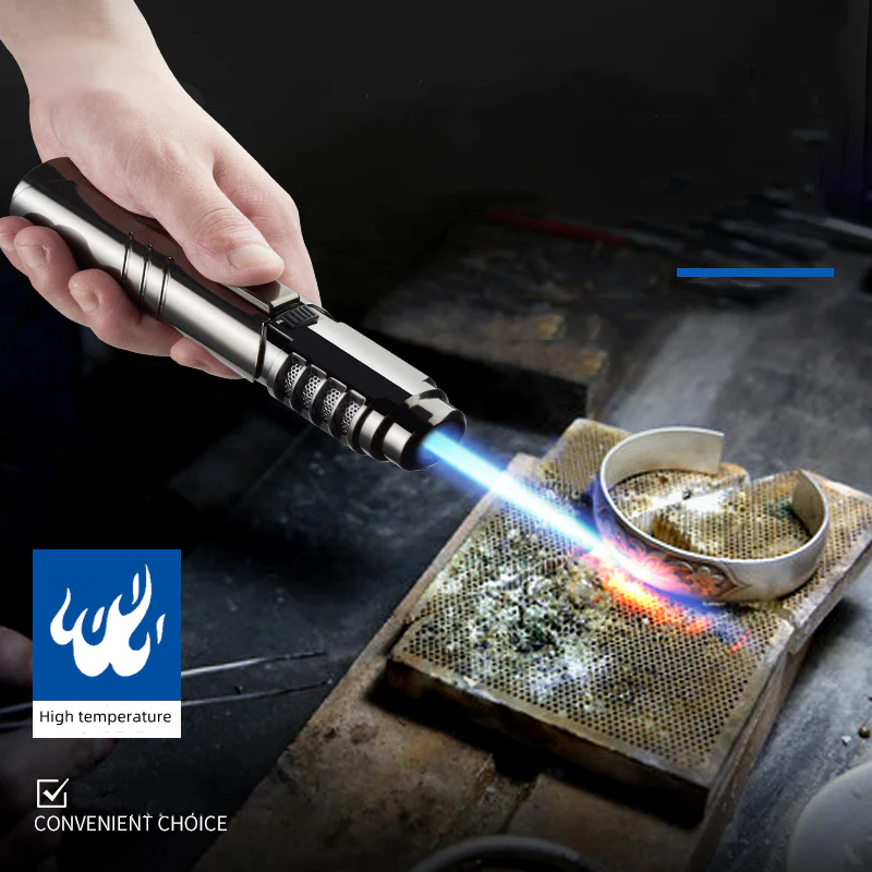 Refillable Butane Jet Torch Lighter (Windproof, Adjustable Flame)