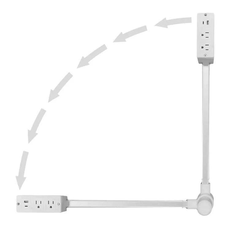 Retractable 2-Outlet Wall Plug Extender with USB & Type-C Fast Charging - Image 3