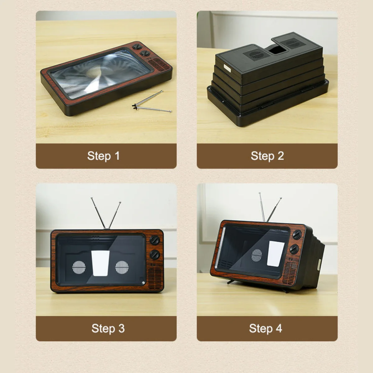 Retro 12-Inch TV Style Phone Screen Magnifier & Video Amplifier - Image 3