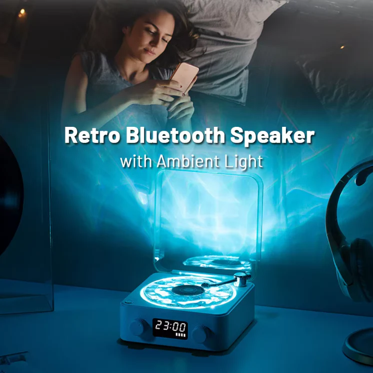 Retro-Style Portable Speaker with White Noise & RGB Light - Image 2