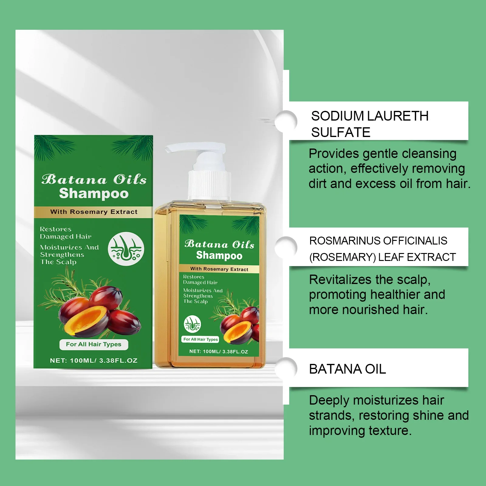 Revitalizing Batana Oil & Rosemary Shampoo - Image 3