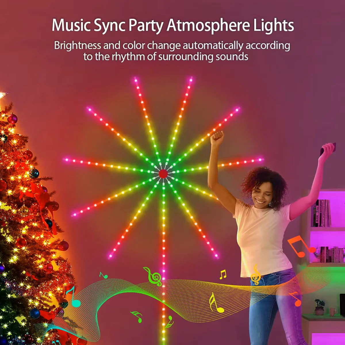 RGBIC Firework LED Strip Light – Bluetooth + App Control Neon Light