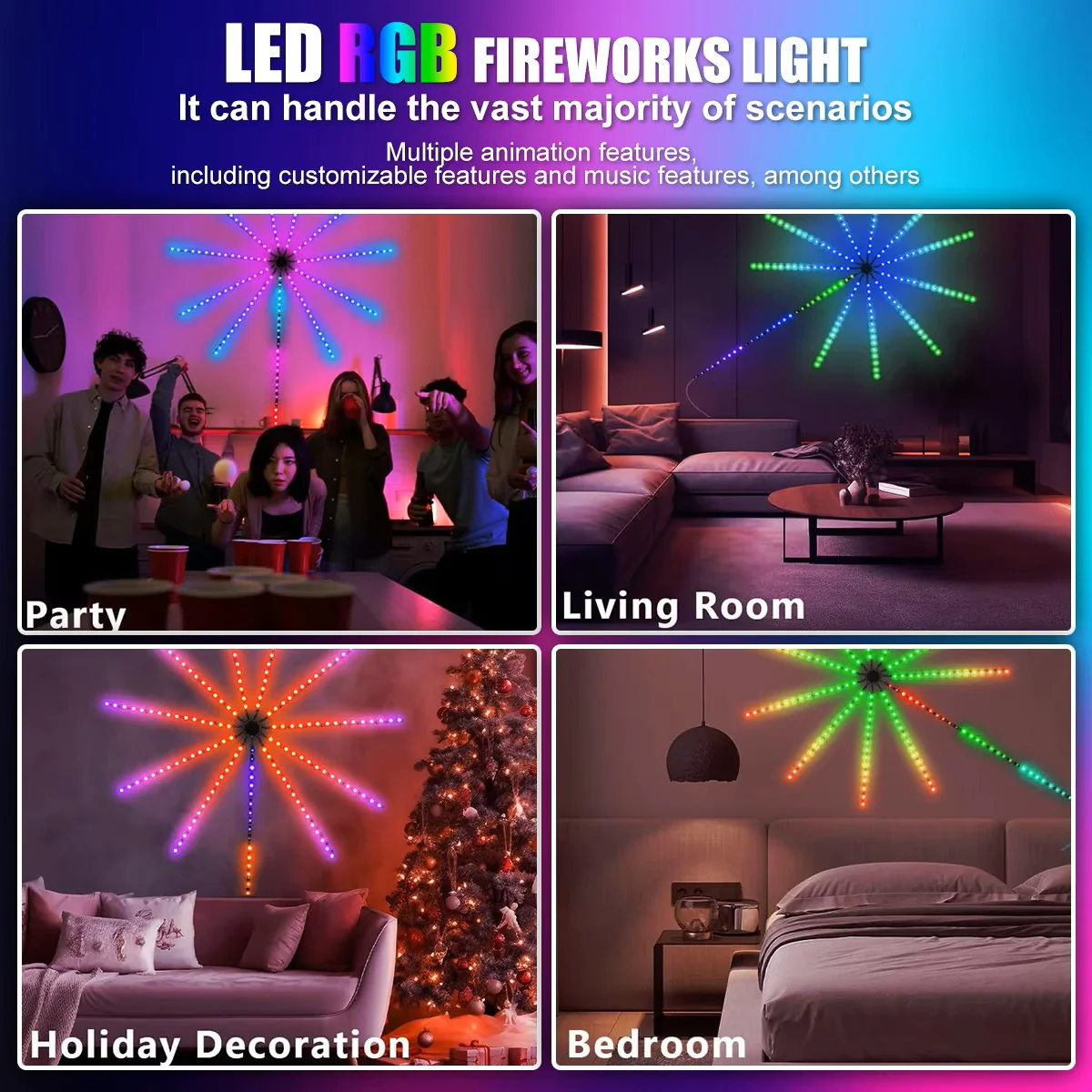 RGBIC Firework LED Strip Light – Bluetooth + App Control Neon Light - Image 3