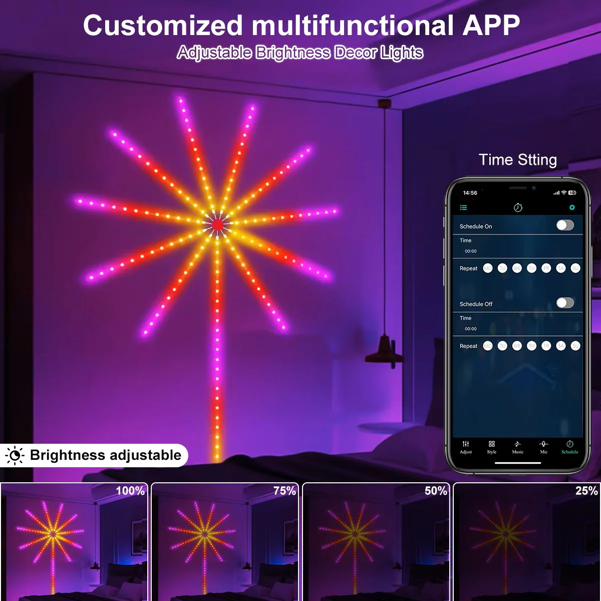 RGBIC Firework LED Strip Light – Bluetooth + App Control Neon Light - Image 5