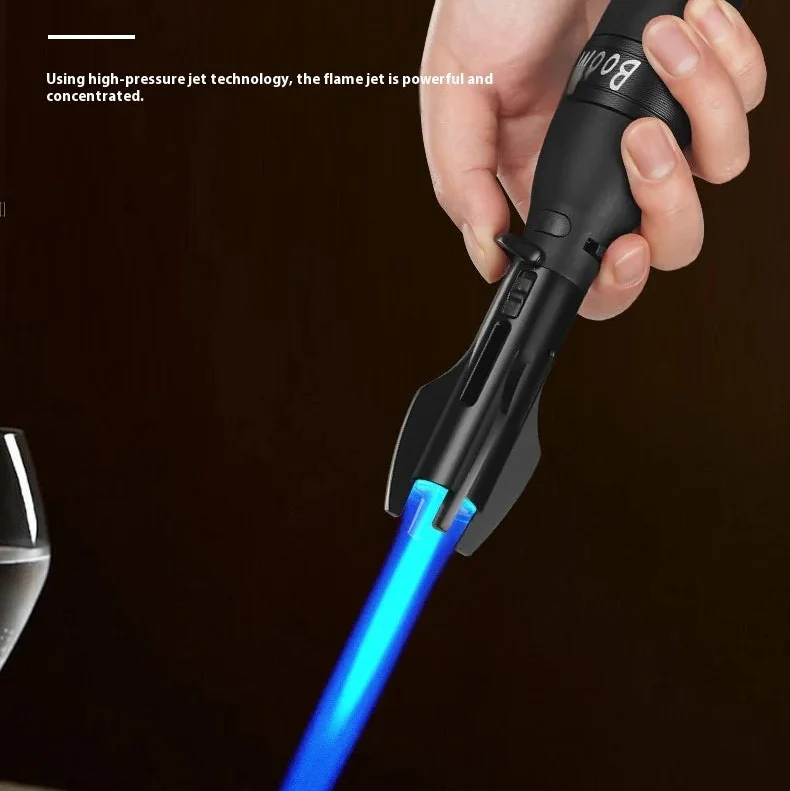 Rocket Torch Lighter – Windproof Blue Flame Butane Torch with Safety Lock & Fidget Spinner Design - Image 6