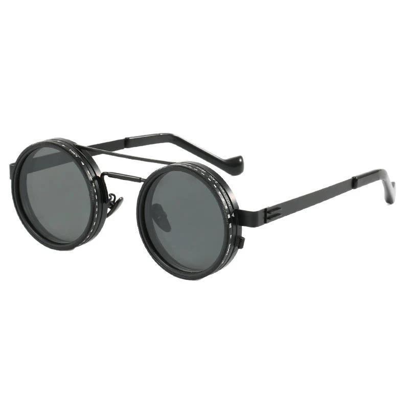 Round Polarized Sunglasses with Adjustable Brightness