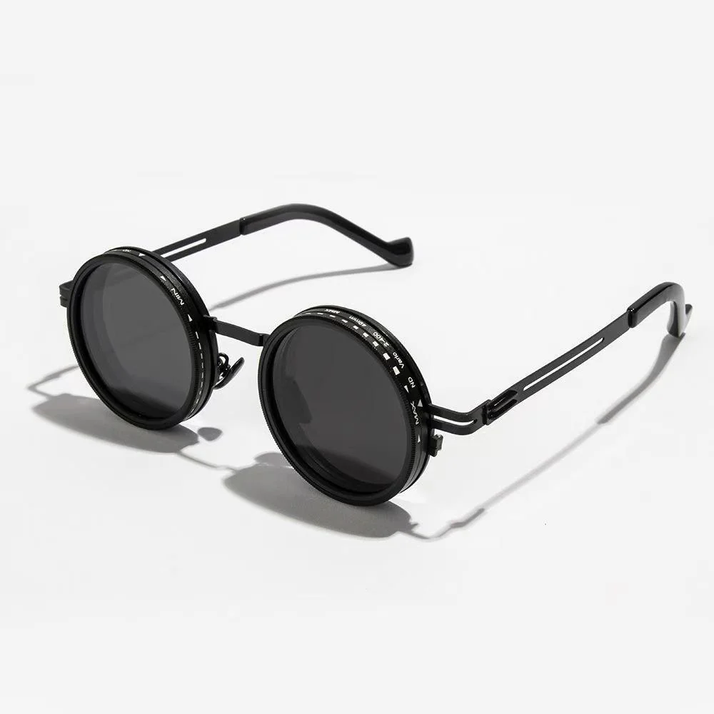 Round Polarized Sunglasses with Adjustable Brightness - Image 6