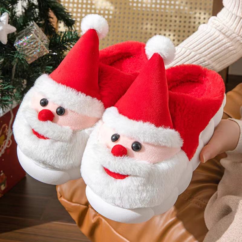 Santa Claus Plush Home Slippers - Image 2