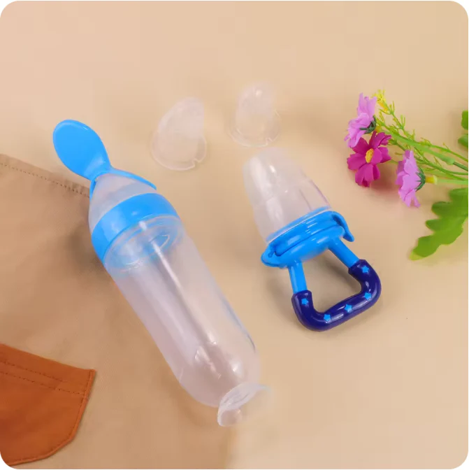 Silicone Squeeze Baby Feeding Spoon & Training Bottle - Image 9