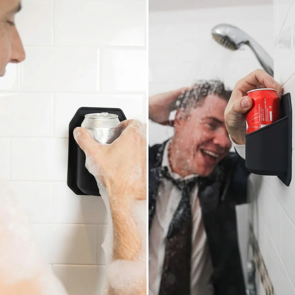 Silicone Stick-On Shower Beverage Holder - Image 3