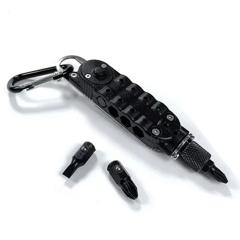 Slotted Keychain Mini Pocket Multi-Tool - Survival Bottle Opener with Flathead & Cross Screwdrivers