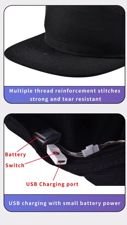 Smart Bluetooth LED Baseball Cap – Programmable Multilingual Display - Image 5