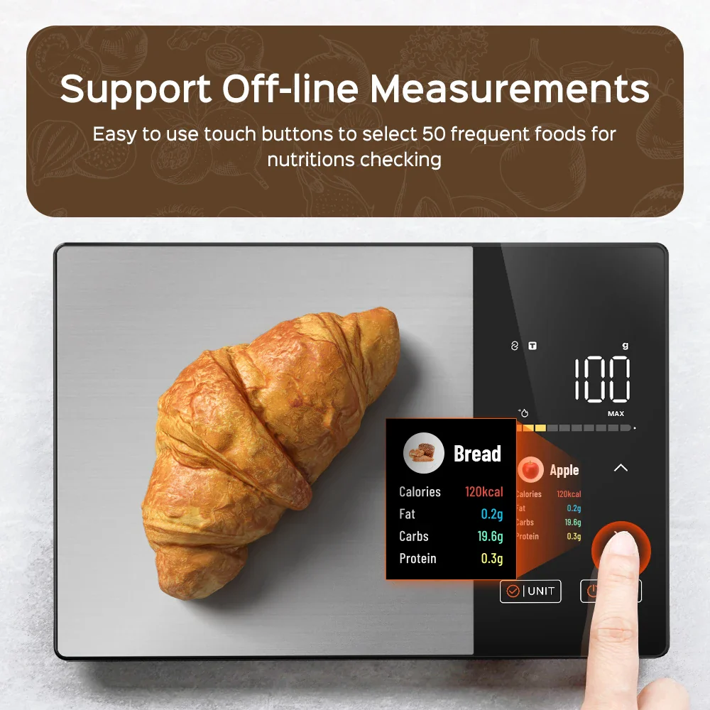 Smart Nutrition Kitchen Scale β Stainless Steel Food Scale with App - Image 3