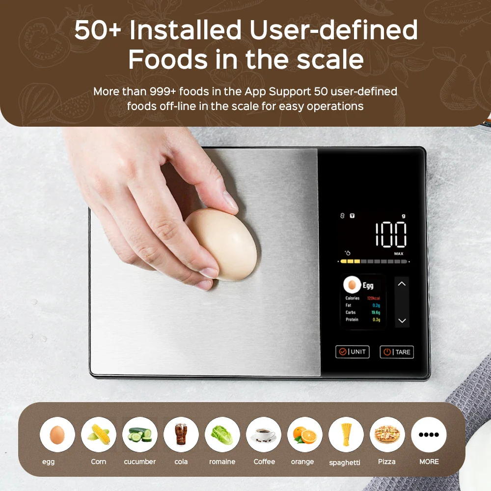 Smart Nutrition Kitchen Scale β Stainless Steel Food Scale with App - Image 4