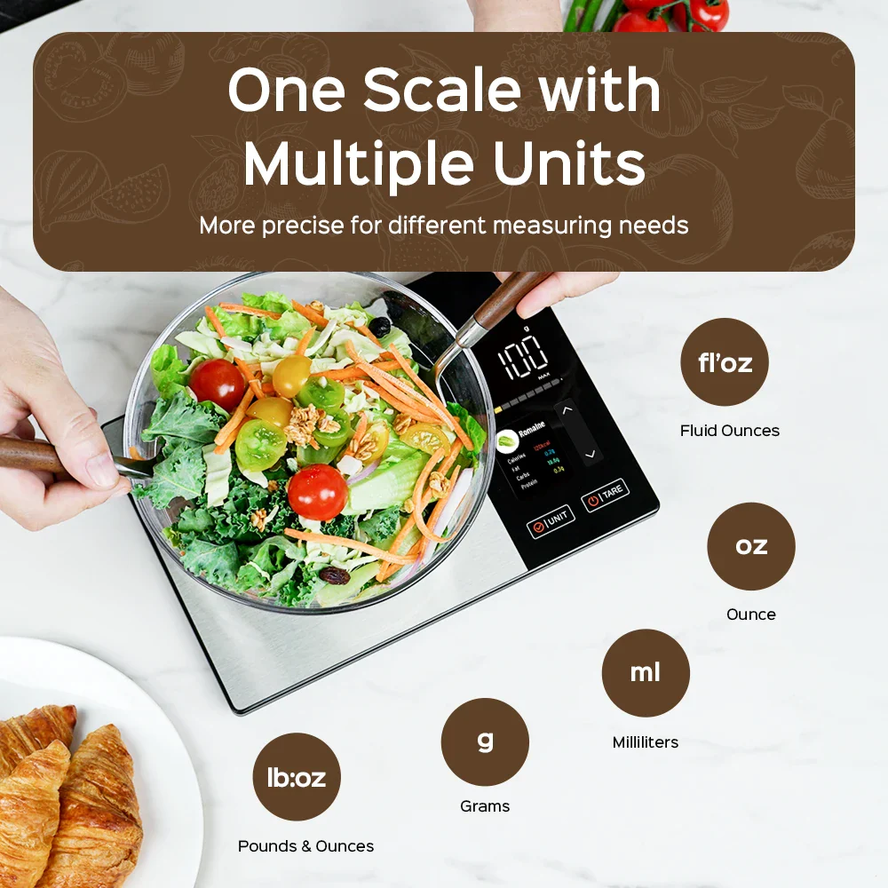Smart Nutrition Kitchen Scale β Stainless Steel Food Scale with App - Image 5