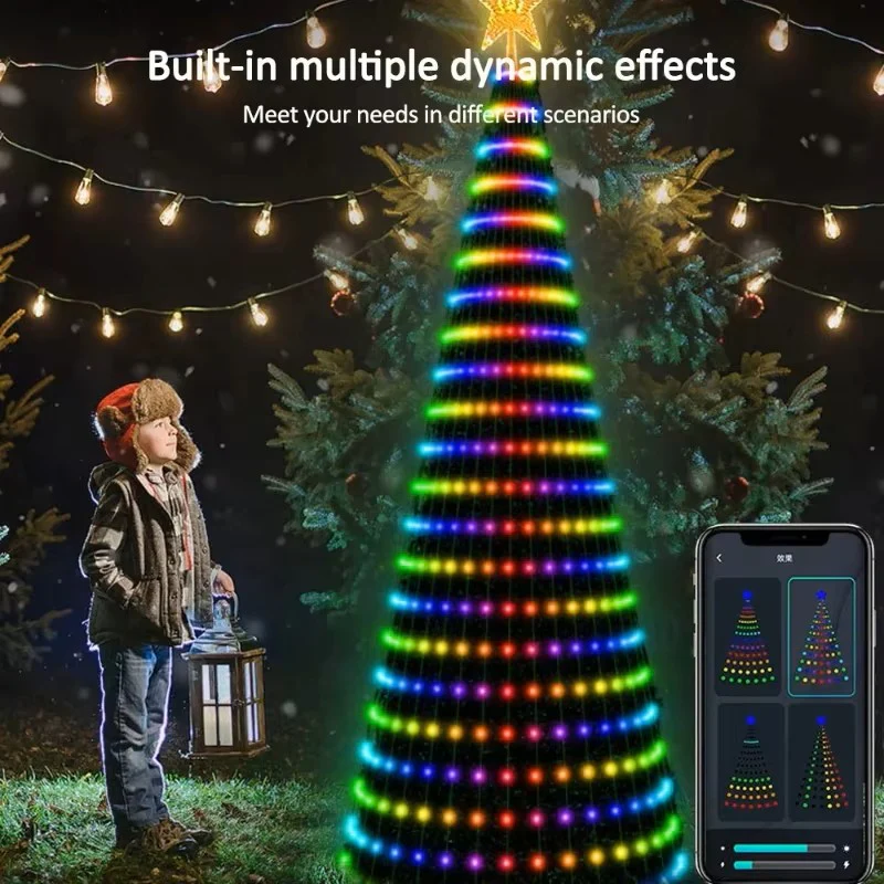 Smart RGB Christmas Tree Star Lights β Bluetooth App Control