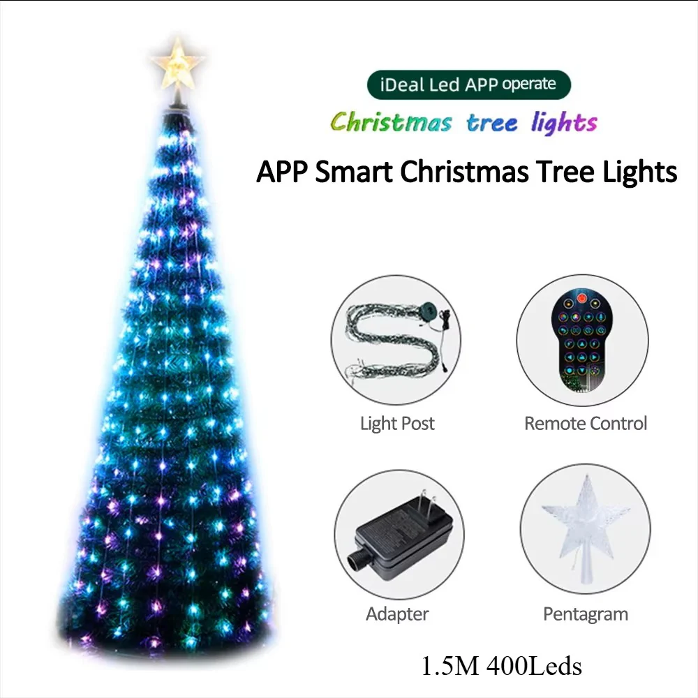 Smart RGB Christmas Tree Star Lights β Bluetooth App Control - Image 2