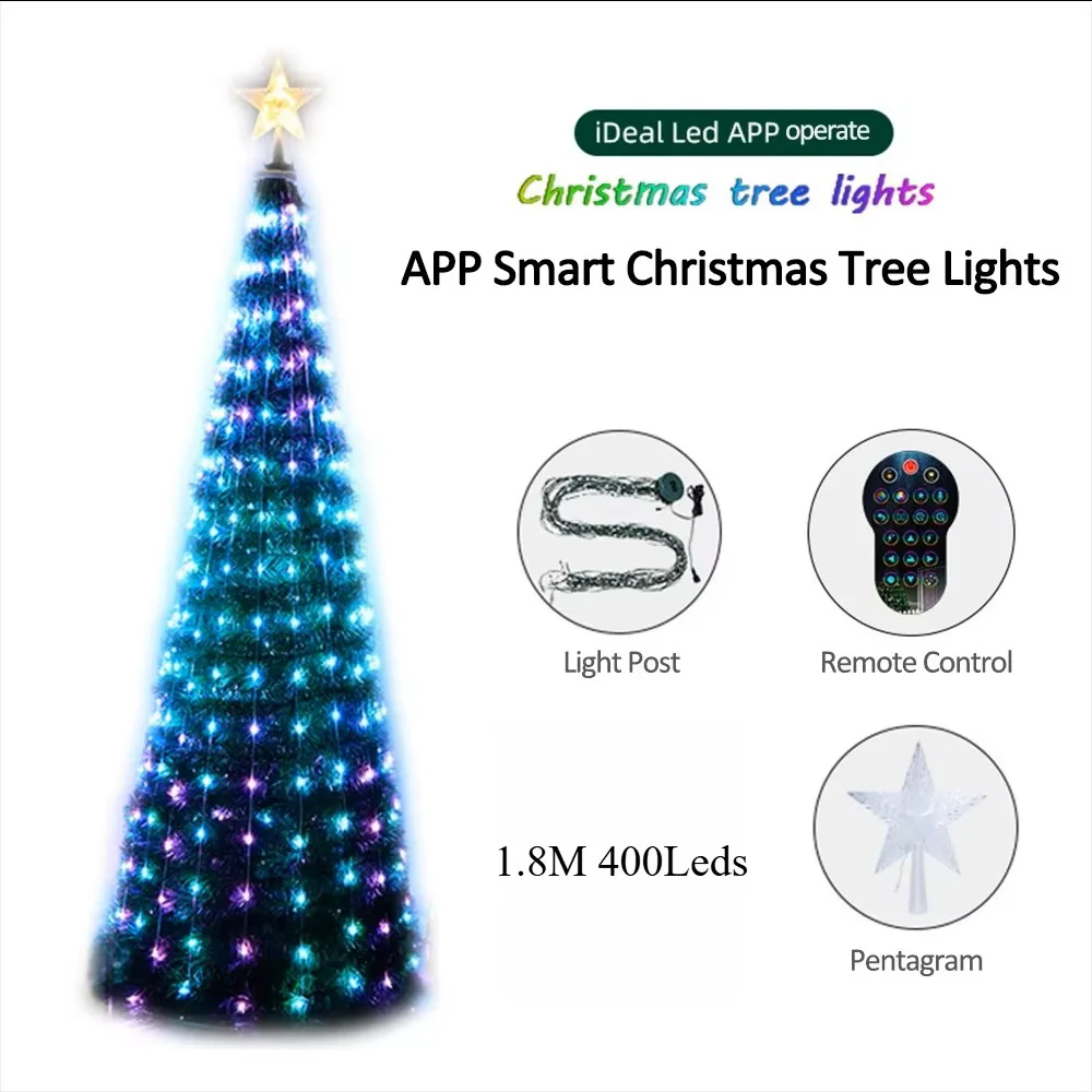 Smart RGB Christmas Tree Star Lights β Bluetooth App Control - Image 3
