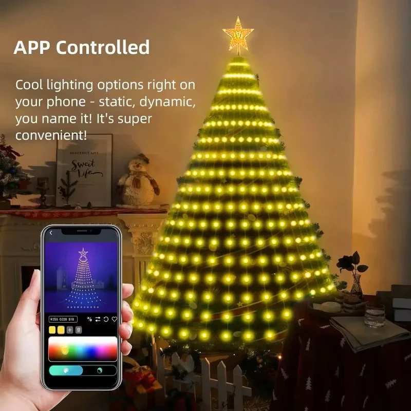 Smart RGB Christmas Tree Star Lights β Bluetooth App Control - Image 6