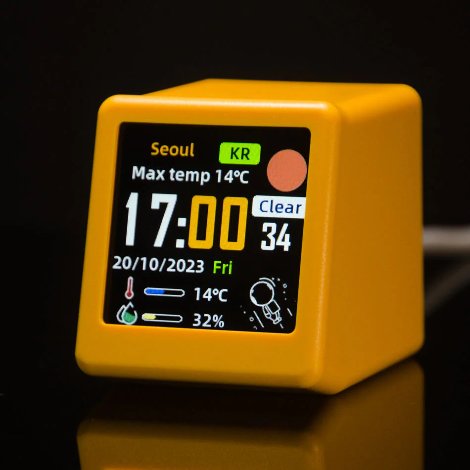 Smart Wi-fi Desk Weather Clock Display with GIF Animation