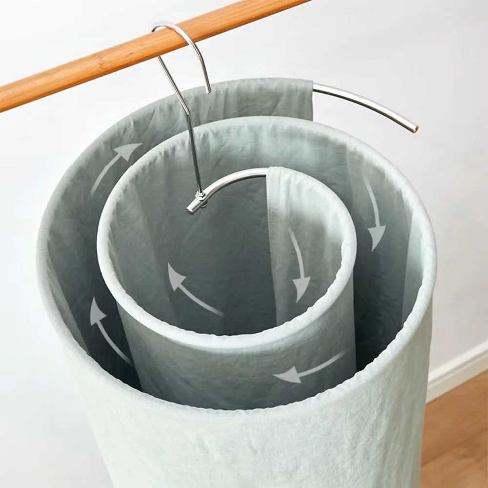 Spiral Round Bed Sheet Hanger – Space-Saving Stainless Steel Drying Rack for Quilts, Blankets, and Large Linens (Rotating Household Storage) - Image 3