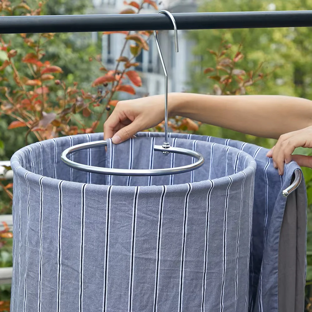 Spiral Round Bed Sheet Hanger – Space-Saving Stainless Steel Drying Rack for Quilts, Blankets, and Large Linens (Rotating Household Storage) - Image 4