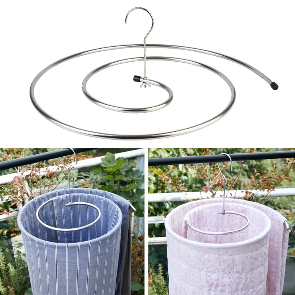 Spiral Round Bed Sheet Hanger – Space-Saving Stainless Steel Drying Rack for Quilts, Blankets, and Large Linens (Rotating Household Storage) - Image 6