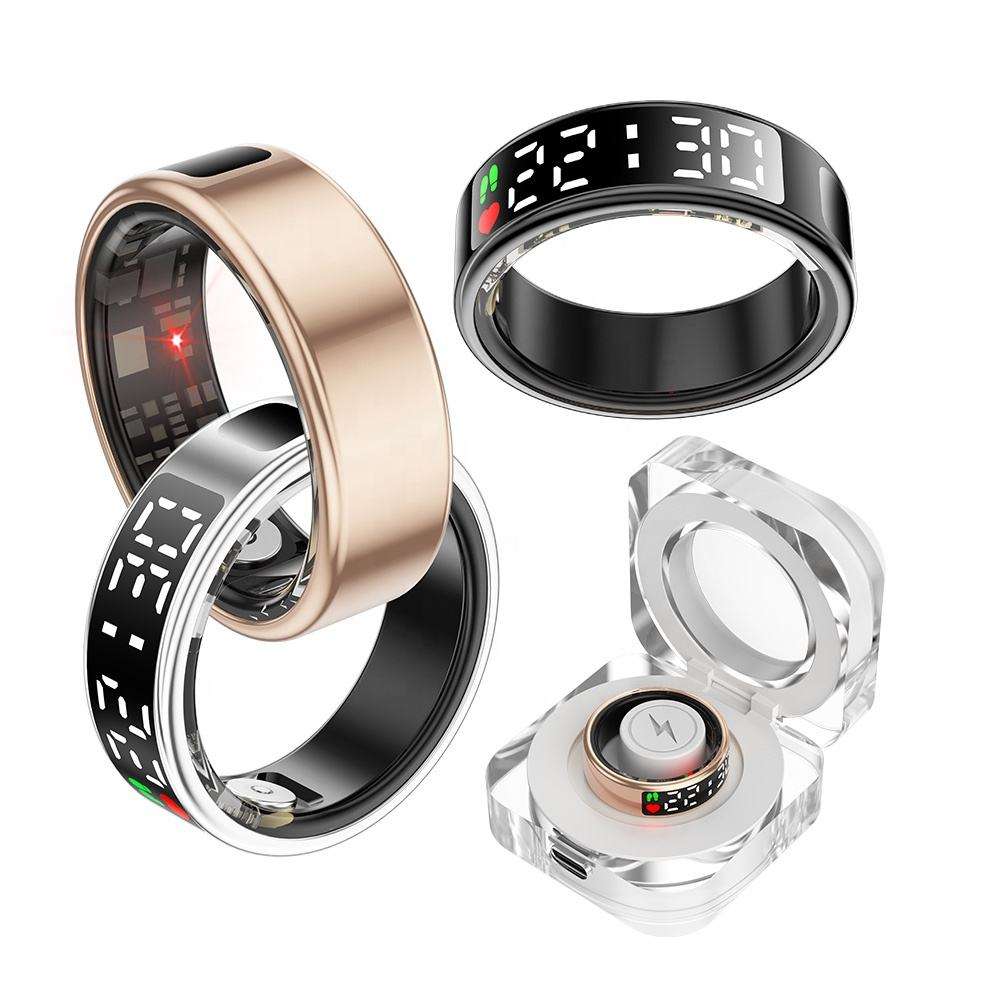 SR08 Stainless Steel Smart Ring with Display – Fitness & Activity Tracker