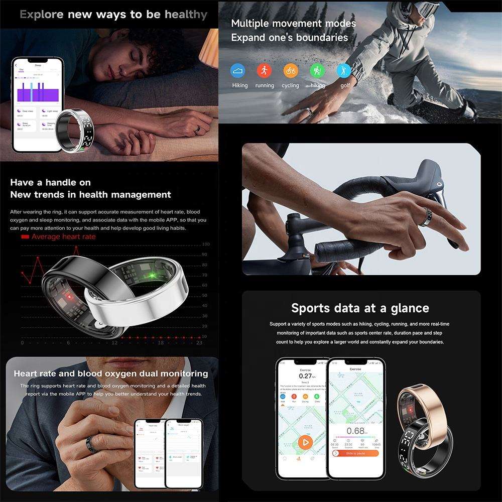 SR08 Stainless Steel Smart Ring with Display – Fitness & Activity Tracker - Image 5