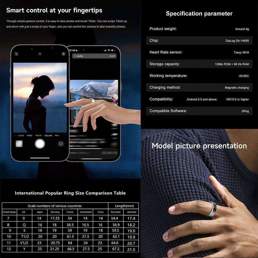 SR08 Stainless Steel Smart Ring with Display – Fitness & Activity Tracker - Image 6