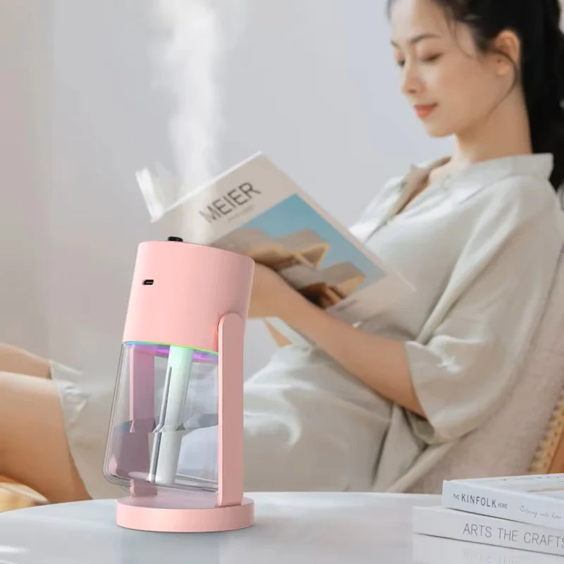 Starry Sky Projection Portable Humidifier - 2-in-1 Rotating Galaxy Light & Ultrasonic Mist Machine for Home, Car & Bedroom