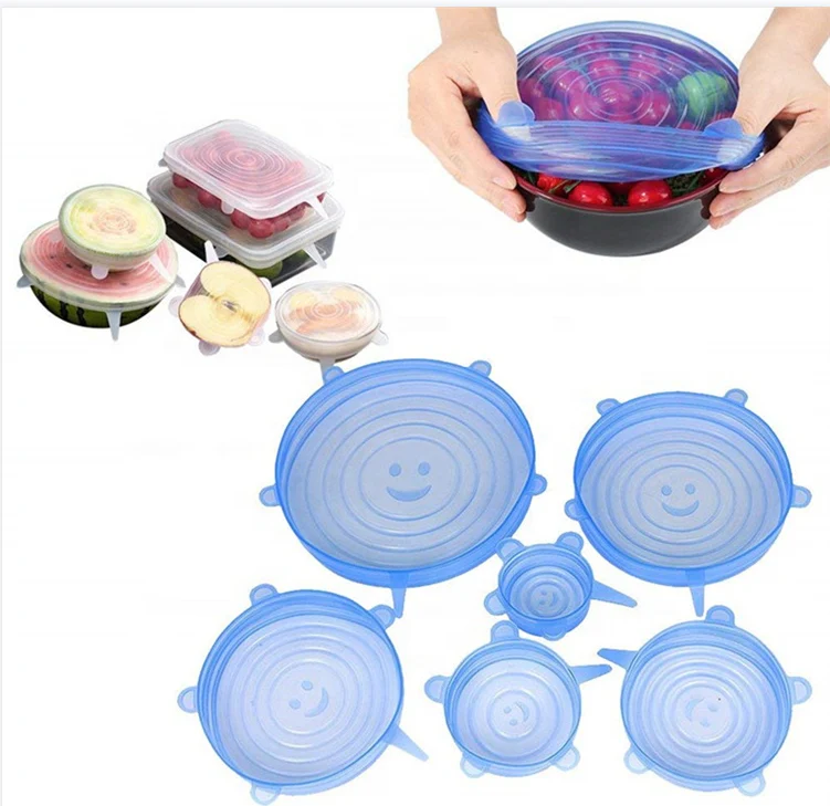 Stretch Lids Reusable Silicone Covers - 6-Pack Multi-Size Universal Food Fresh Covers - Image 3