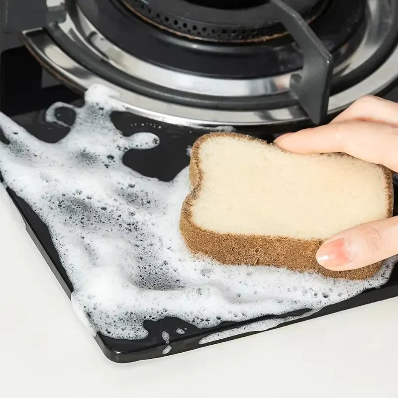 Toast-Shaped Dishwashing Sponge Set - Soft & Absorbent Bread Slice Cleaning Sponges for Dishes & Pots - Image 2