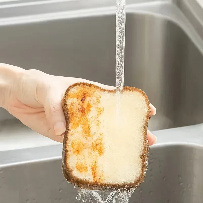 Toast-Shaped Dishwashing Sponge Set - Soft & Absorbent Bread Slice Cleaning Sponges for Dishes & Pots - Image 4