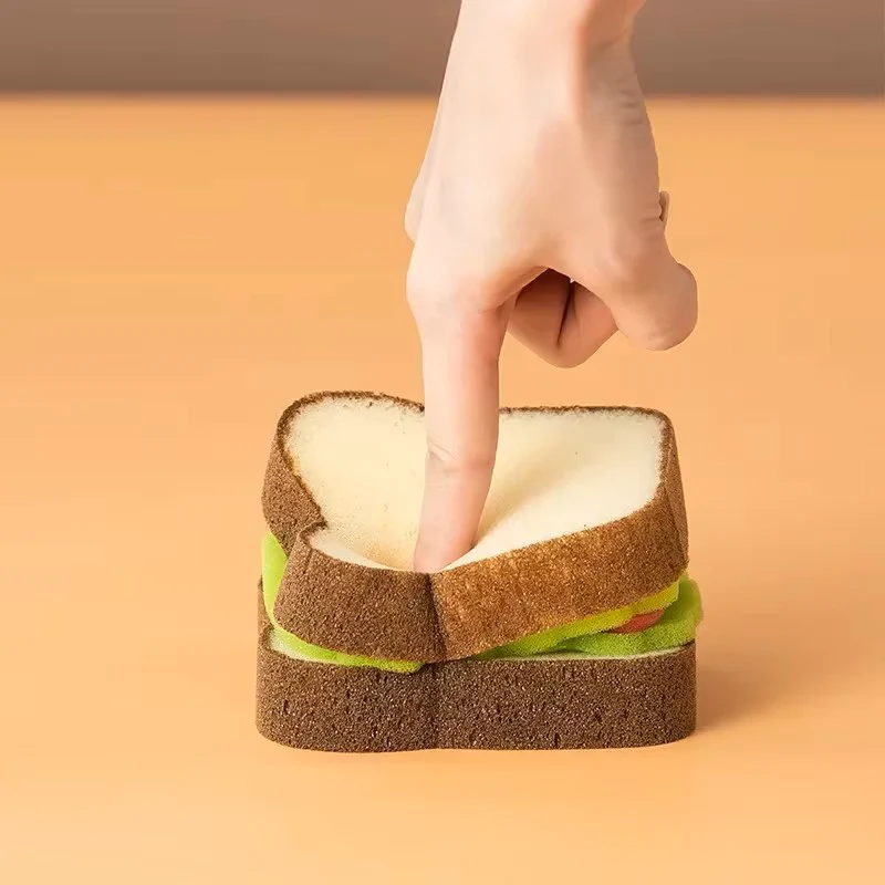 Toast-Shaped Dishwashing Sponge Set - Soft & Absorbent Bread Slice Cleaning Sponges for Dishes & Pots - Image 5