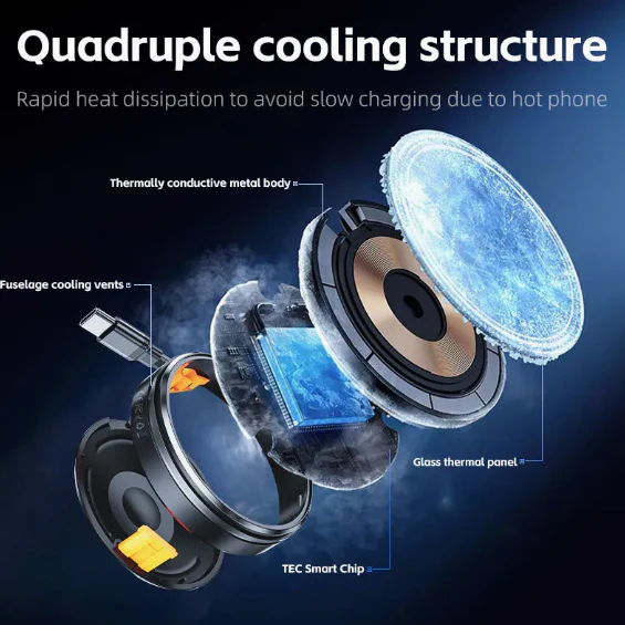 Ultra-Slim Zinc Alloy Wireless Charging Pad β Premium Qi-Certified Fast Charger - Image 4
